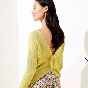 LOFT | Tie Back Sweater in Lemongrass (lime green)